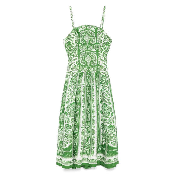 Farm Rio Dresses & Skirts - NEW, Farm Rio Delicate Tapestry Midi Dress in Green Sz M #MD1404